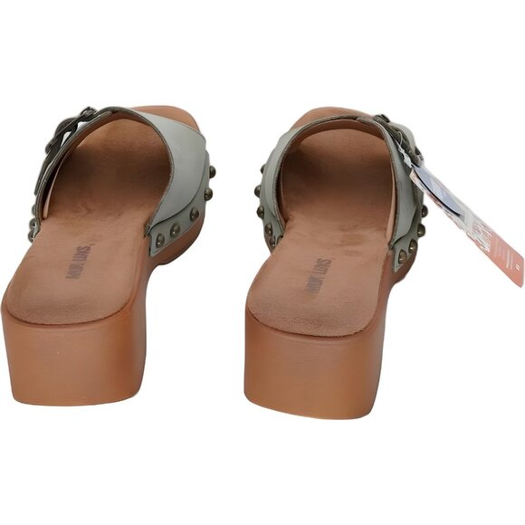 Muk Luks Cora Platform Slide Sandals Sage Nubuck Buckle Women US 7 - Picture 3 of 6